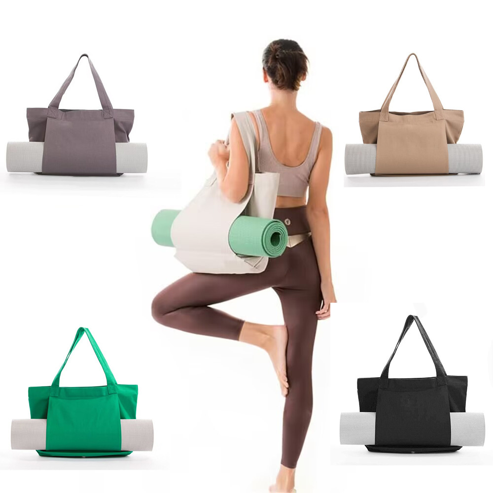 Pilate Yoga Workout - Yoga-Matte-Tragetasche aus Canvas, große Schulter-Handtasche, tragbare