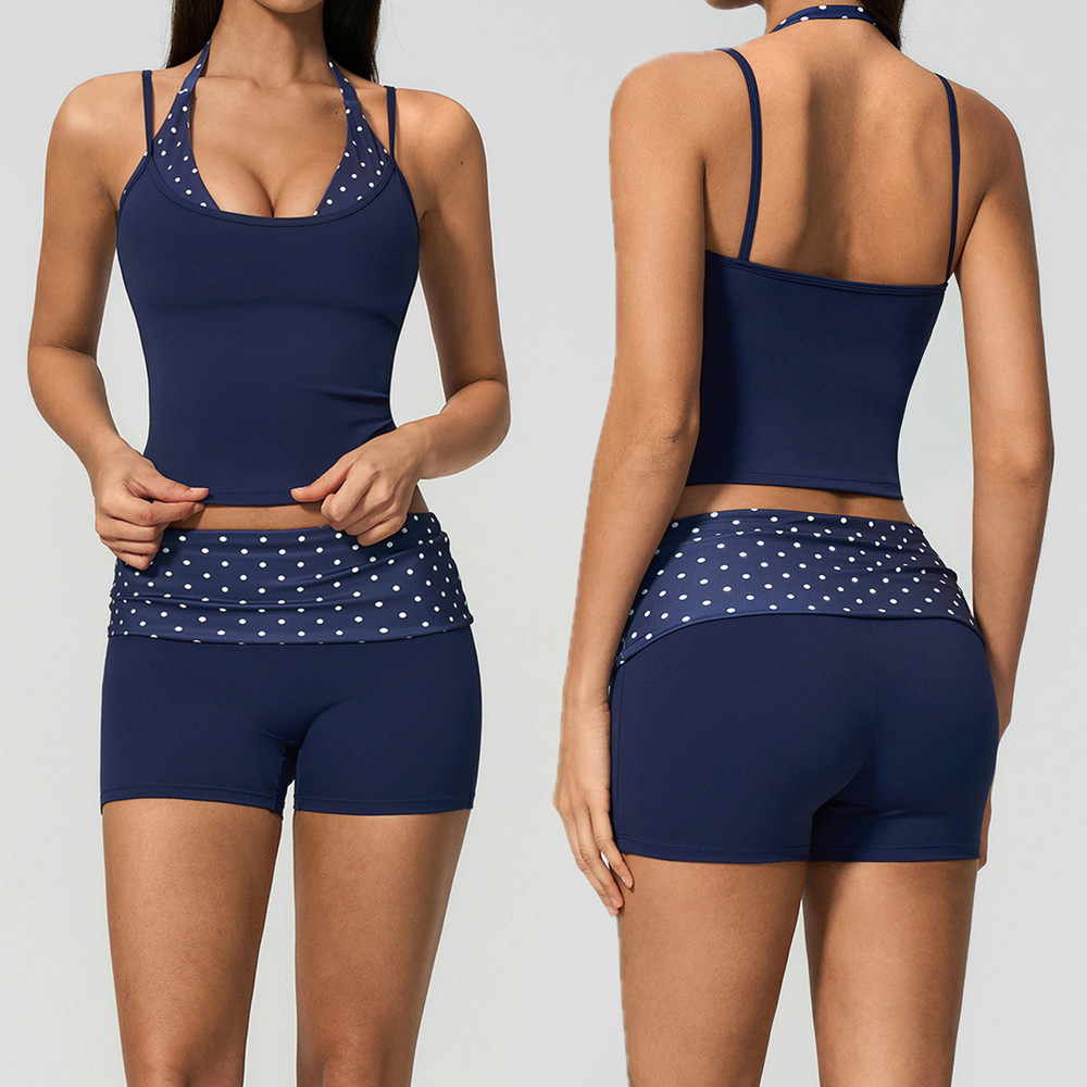 Polka Dot Damen-Top mit Träger – Pilate Yoga Workout Bewertung und Preis